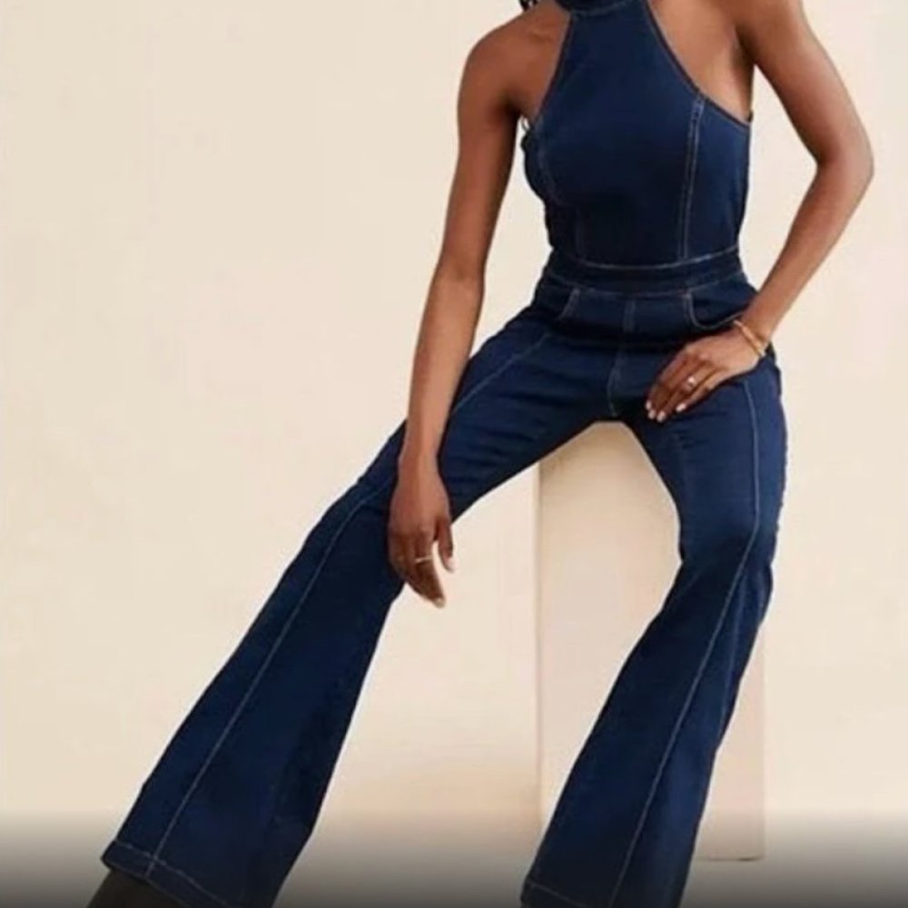 Free People Denim Jumpsuit